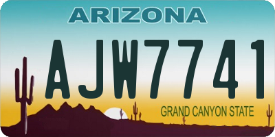 AZ license plate AJW7741