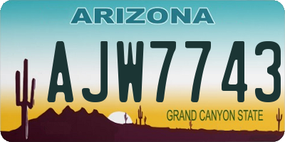 AZ license plate AJW7743