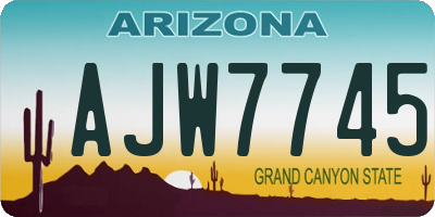 AZ license plate AJW7745
