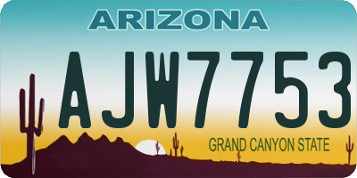 AZ license plate AJW7753
