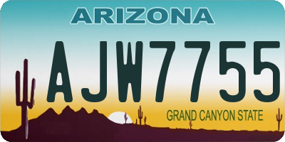 AZ license plate AJW7755