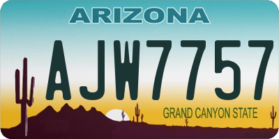 AZ license plate AJW7757