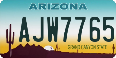 AZ license plate AJW7765