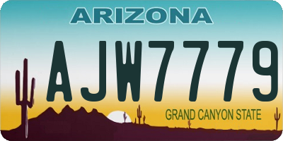 AZ license plate AJW7779