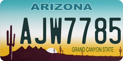 AZ license plate AJW7785