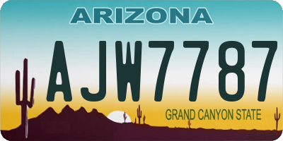 AZ license plate AJW7787