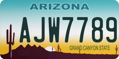 AZ license plate AJW7789