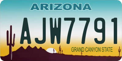 AZ license plate AJW7791