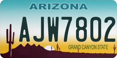 AZ license plate AJW7802