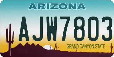 AZ license plate AJW7803