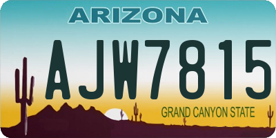 AZ license plate AJW7815