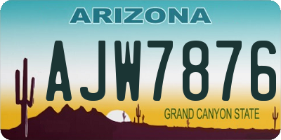 AZ license plate AJW7876