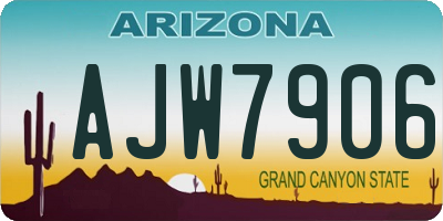 AZ license plate AJW7906