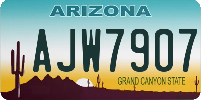AZ license plate AJW7907
