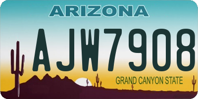 AZ license plate AJW7908
