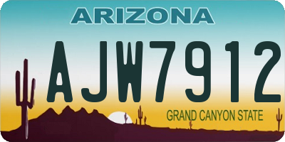AZ license plate AJW7912