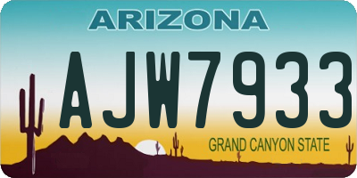 AZ license plate AJW7933