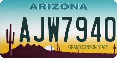 AZ license plate AJW7940