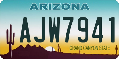 AZ license plate AJW7941