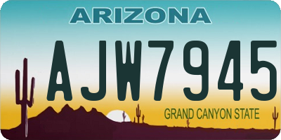 AZ license plate AJW7945