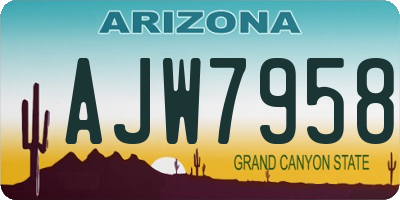 AZ license plate AJW7958