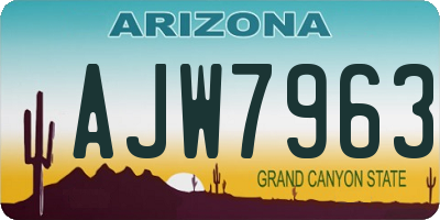 AZ license plate AJW7963