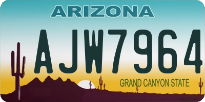 AZ license plate AJW7964