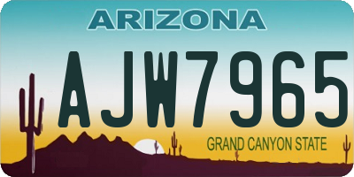 AZ license plate AJW7965