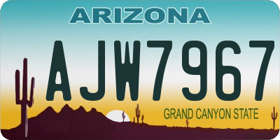 AZ license plate AJW7967