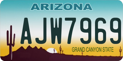 AZ license plate AJW7969