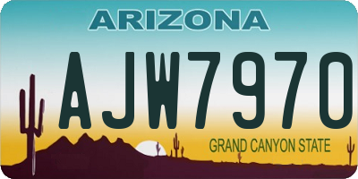 AZ license plate AJW7970