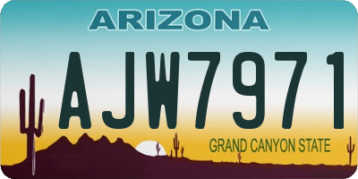 AZ license plate AJW7971