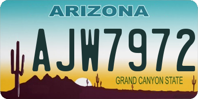 AZ license plate AJW7972
