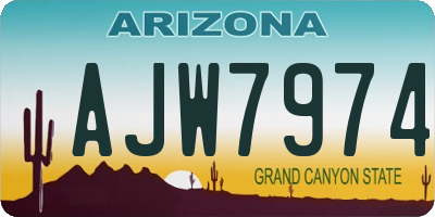 AZ license plate AJW7974