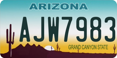 AZ license plate AJW7983