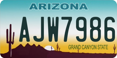 AZ license plate AJW7986