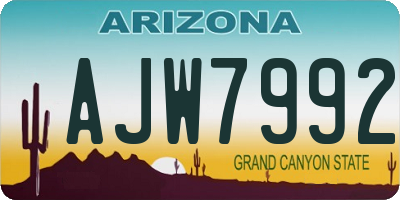 AZ license plate AJW7992