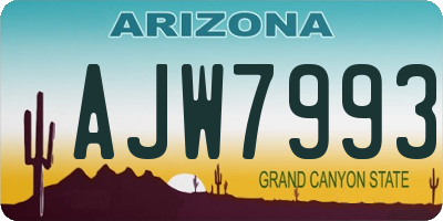 AZ license plate AJW7993