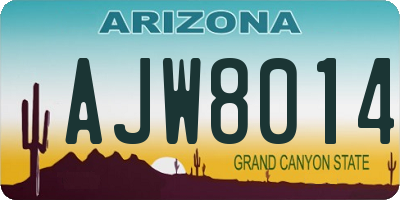 AZ license plate AJW8014