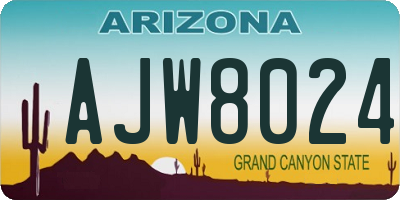 AZ license plate AJW8024