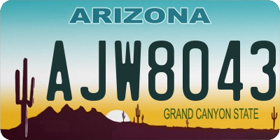 AZ license plate AJW8043