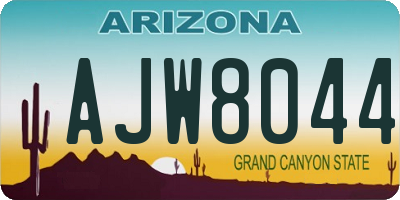 AZ license plate AJW8044