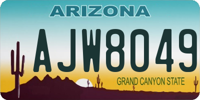 AZ license plate AJW8049