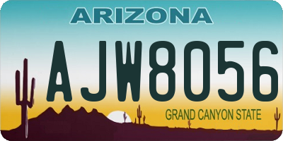 AZ license plate AJW8056