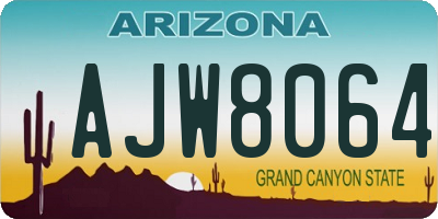 AZ license plate AJW8064