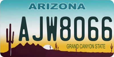 AZ license plate AJW8066