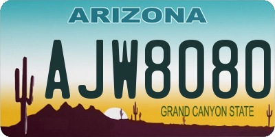 AZ license plate AJW8080
