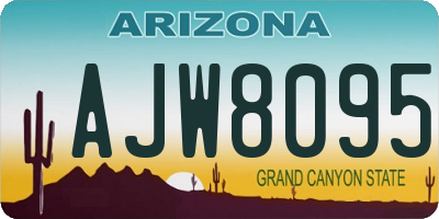 AZ license plate AJW8095