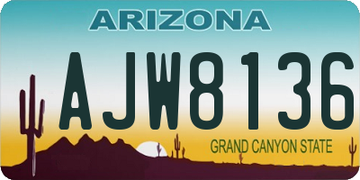 AZ license plate AJW8136