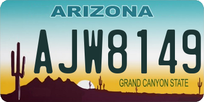 AZ license plate AJW8149